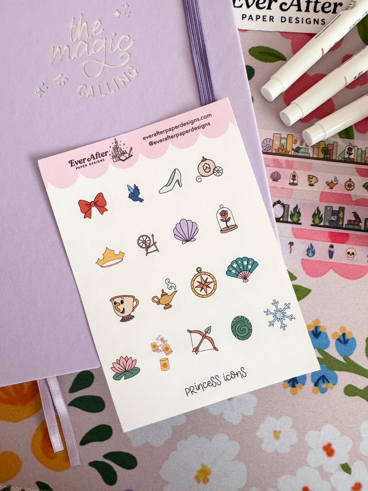 Princess Icons Sticker Sheet