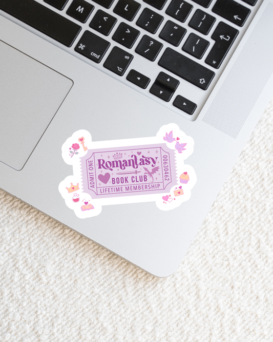 Romantasy Book Club Lifetime Ticket Vinyl Sticker