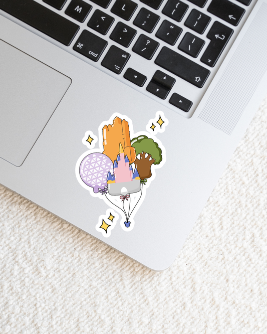Magical World Parks Balloon Clear Sticker