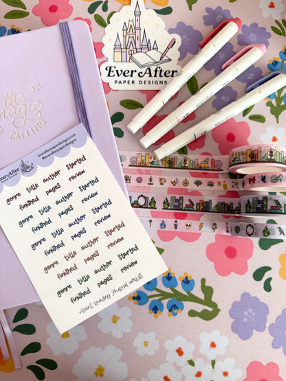 Villains Reading Journal Words Sticker Sheet
