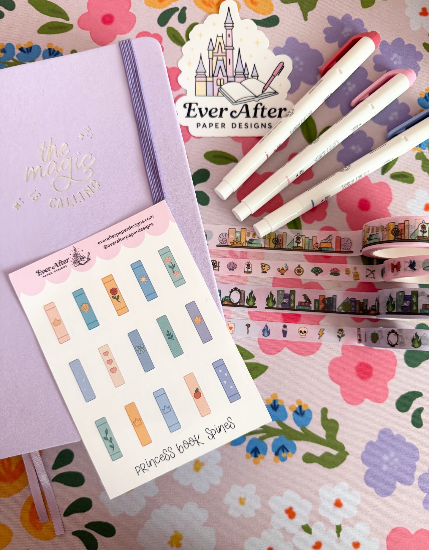 Princess Book Spines Sticker Sheet