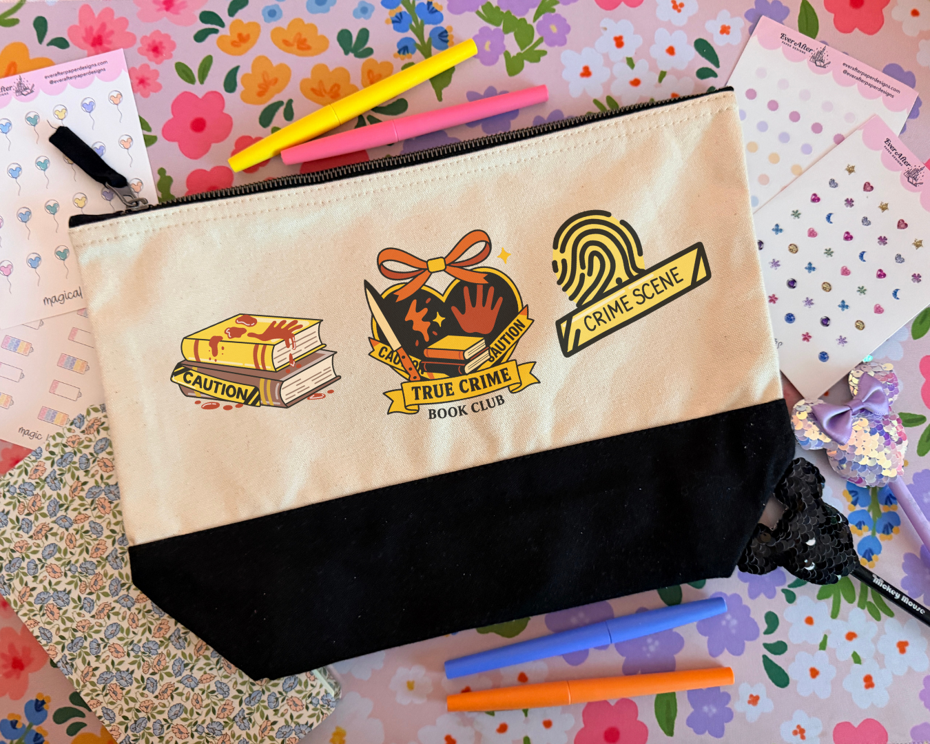 True Crime Book Club Trio Bookish Pouch