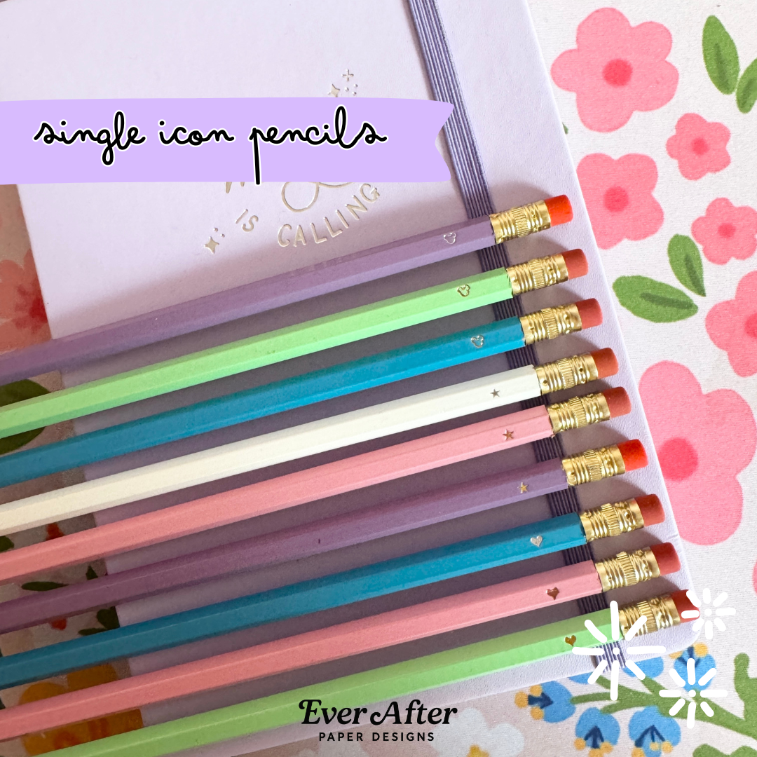 Personalised Single Icon Pencils - Choose Your Icon - Choose Your Colour