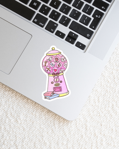 Romance Bookish Gumball Machine Vinyl Sticker