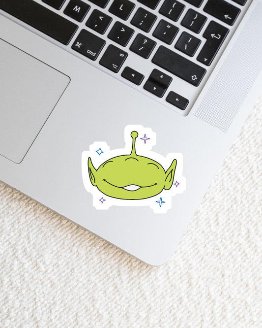 LGM Green Alien Big Face Vinyl Sticker