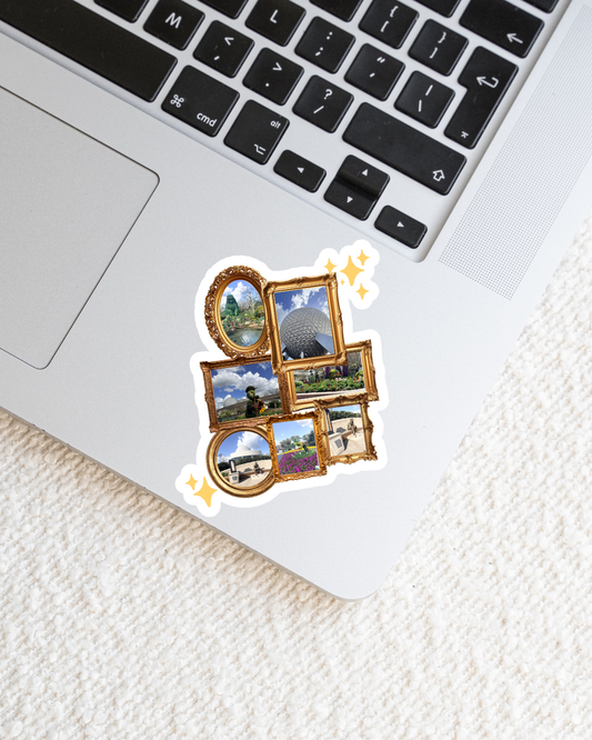 Magical Spaceship Earth Park Photo Frame Collage Vinyl Sticker