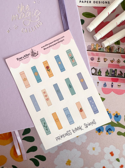 Princess Book Spines Sticker Sheet