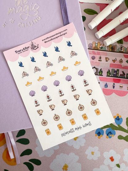 Princess Mini Icons Sticker Sheet