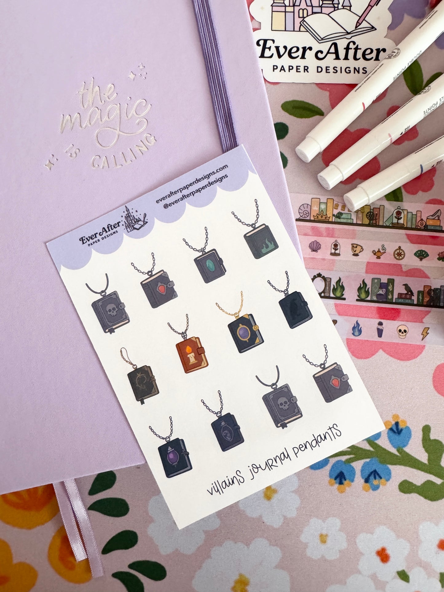 Villains Journal Pendants Sticker Sheet