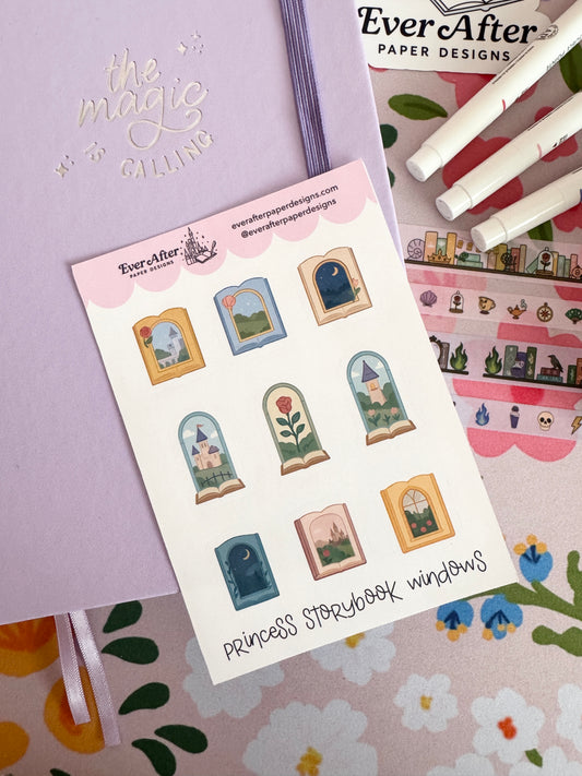 Princess Storybook Windows Sticker Sheet