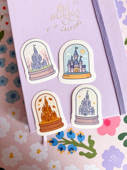 Seasonal Magical Snow Globes Clear Sticker Set