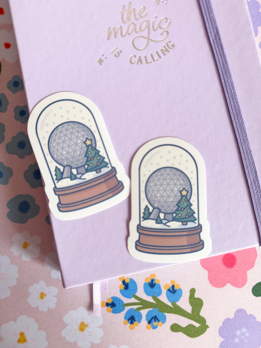 Magical Golf Ball Christmas Snow Globes Clear Sticker