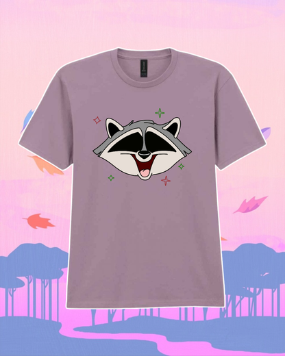 Playful Raccoon Big Face T-Shirt