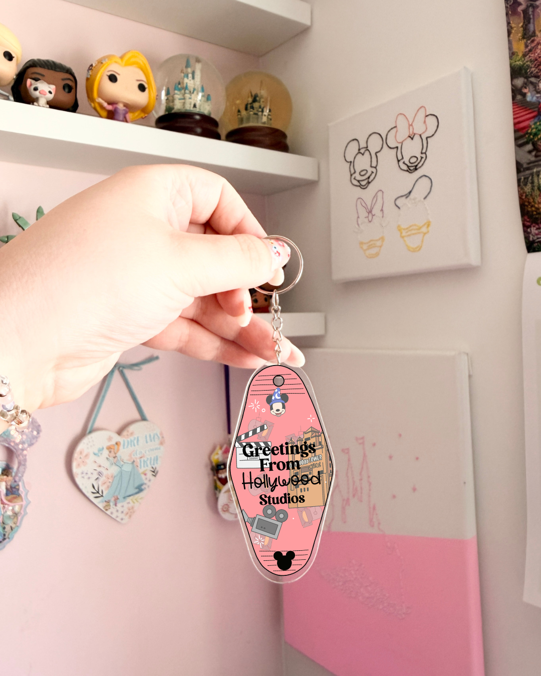 Greetings From Magical Parks Motel Keychains