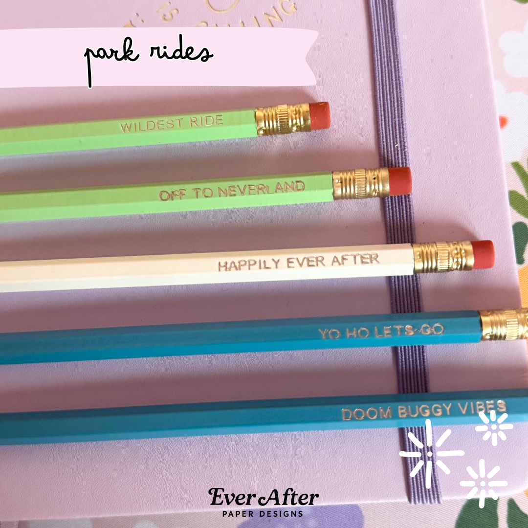Park Rides Pencils Set of 5 - Choose Your Foil