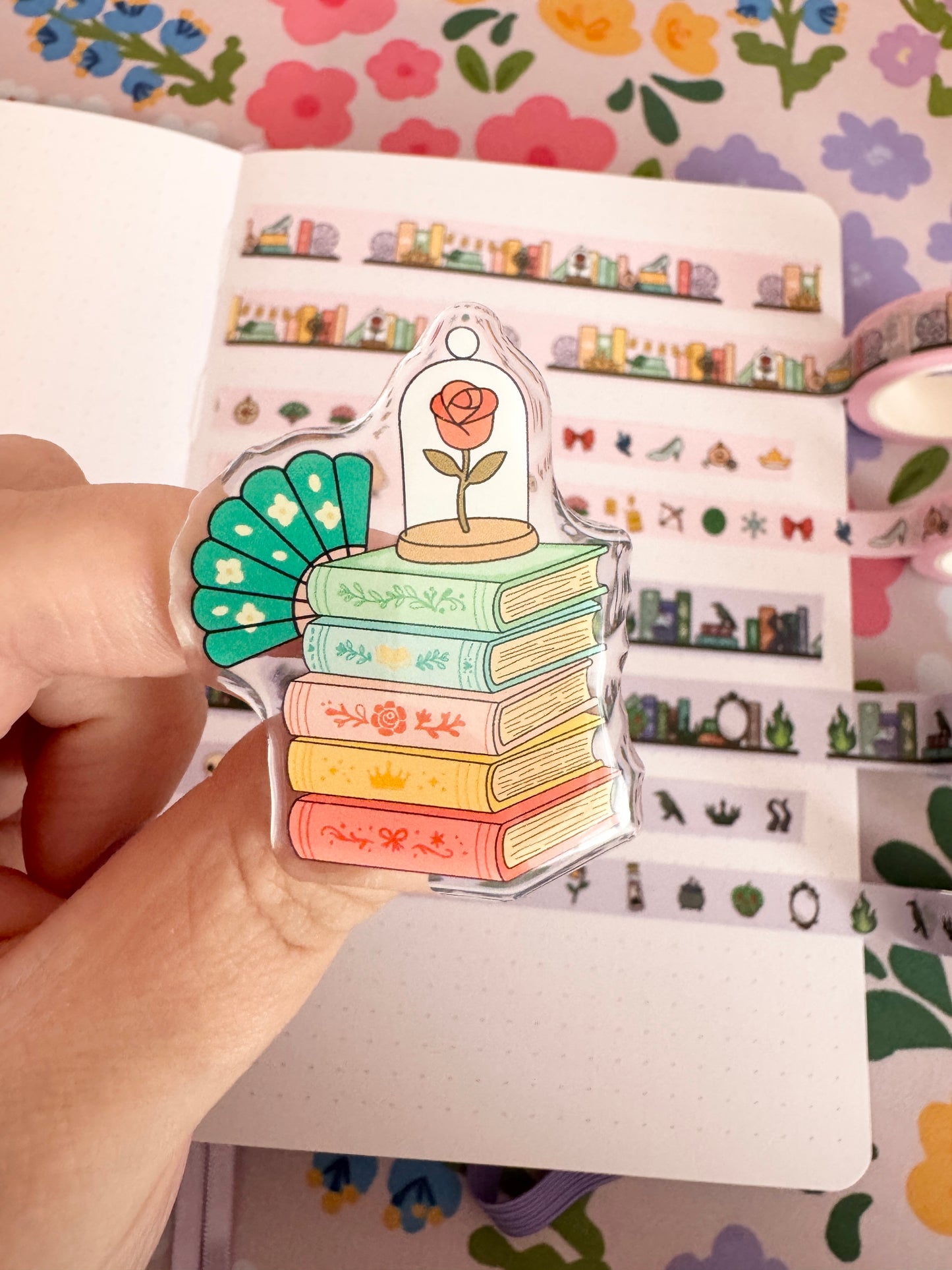 Princess Book Stack Acrylic Pin