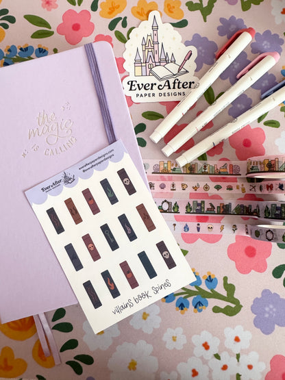 Villains Book Spines Sticker Sheet