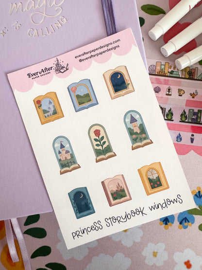 Princess Storybook Windows Sticker Sheet