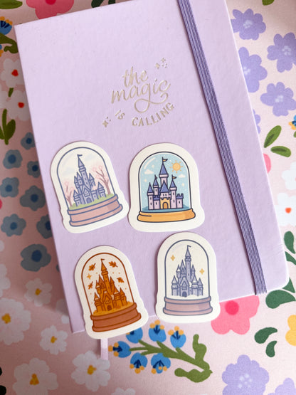 Seasonal Magical Snow Globes Clear Sticker Set