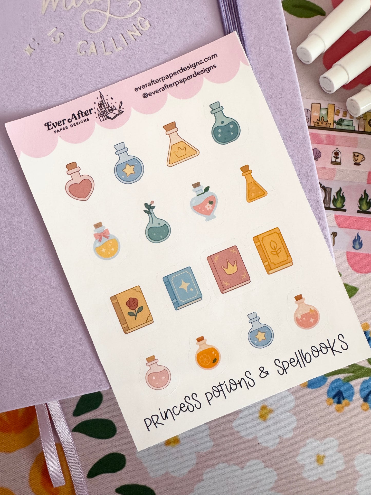 Princess Potions & Spellbooks Sticker Sheet