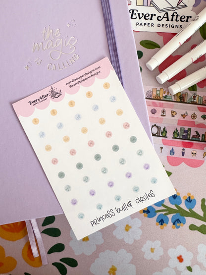 Princess Bullet Circles Sticker Sheet