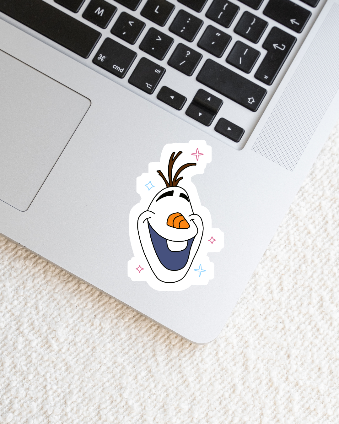 Loveable Snowman Big Face Vinyl Sticker