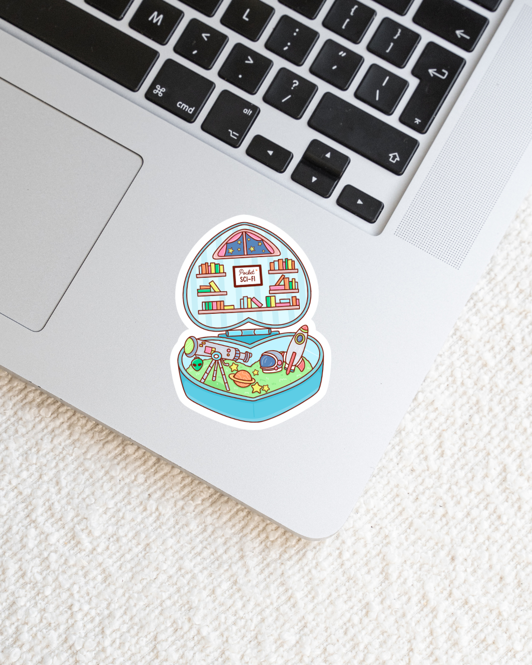 Sci-Fi Book Pocket World Vinyl Sticker