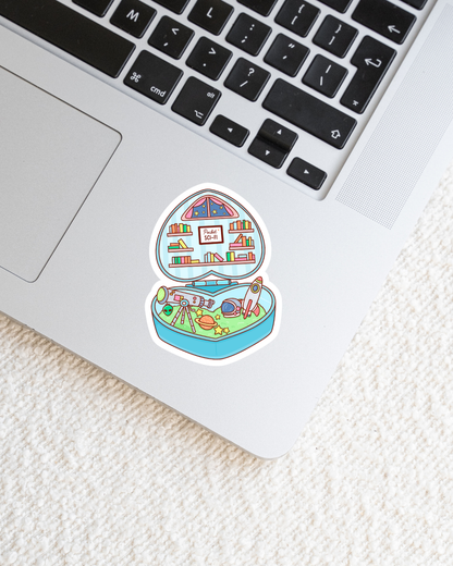 Sci-Fi Book Pocket World Vinyl Sticker