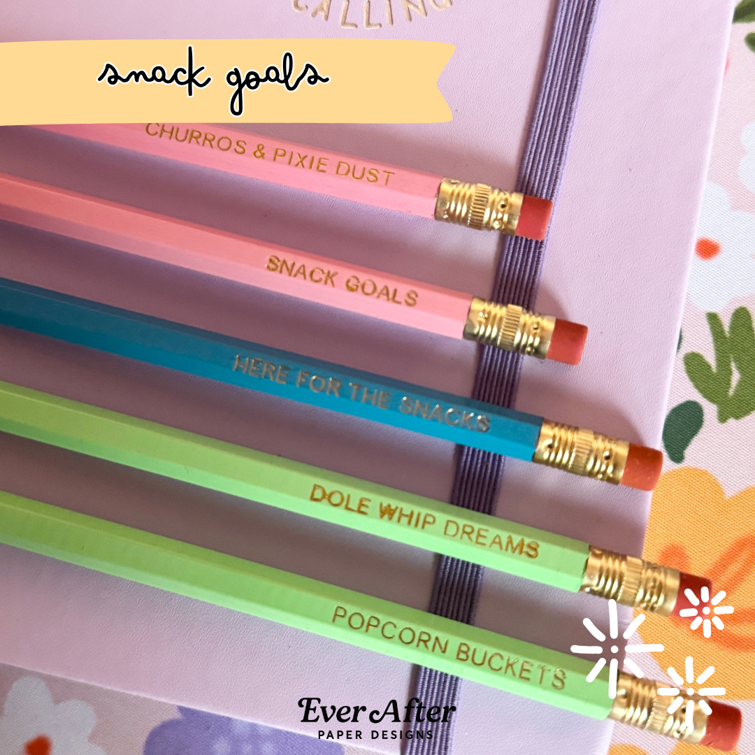 Snack Goals Pencils Set of 5 - Choose Your Foil