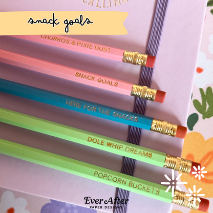 Snack Goals Pencils Set of 5 - Choose Your Foil