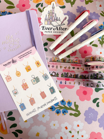 Princess Journal Pendants Sticker Sheet