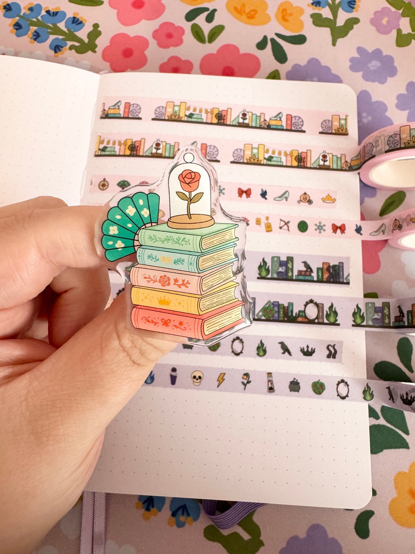 Princess Book Stack Acrylic Pin