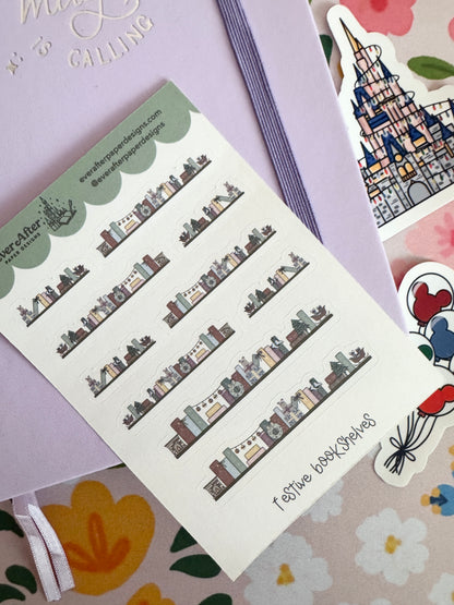 Festive Bookshelves Sticker Sheet