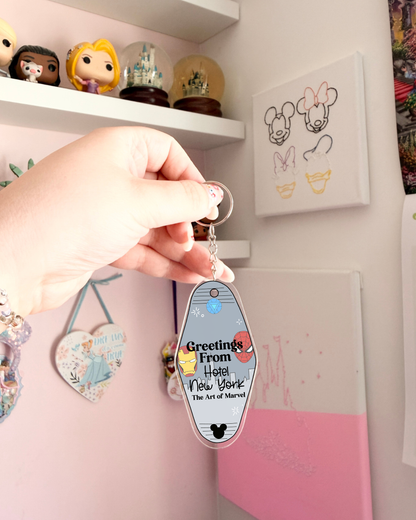 Greetings From Magical Land Hotel Motel Keychains