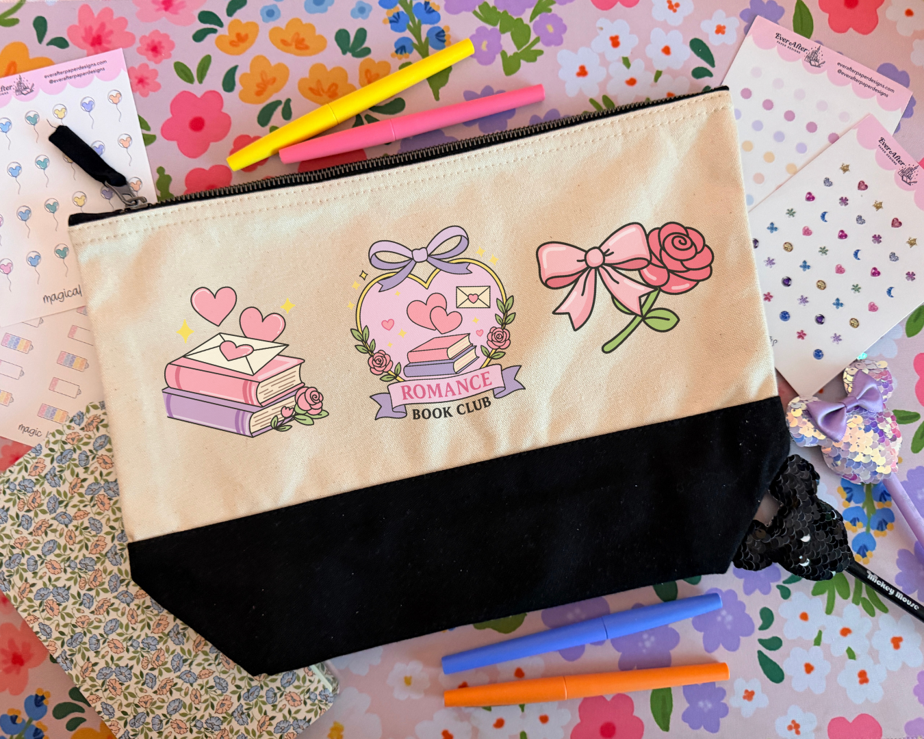 Romance Book Club Trio Bookish Pouch