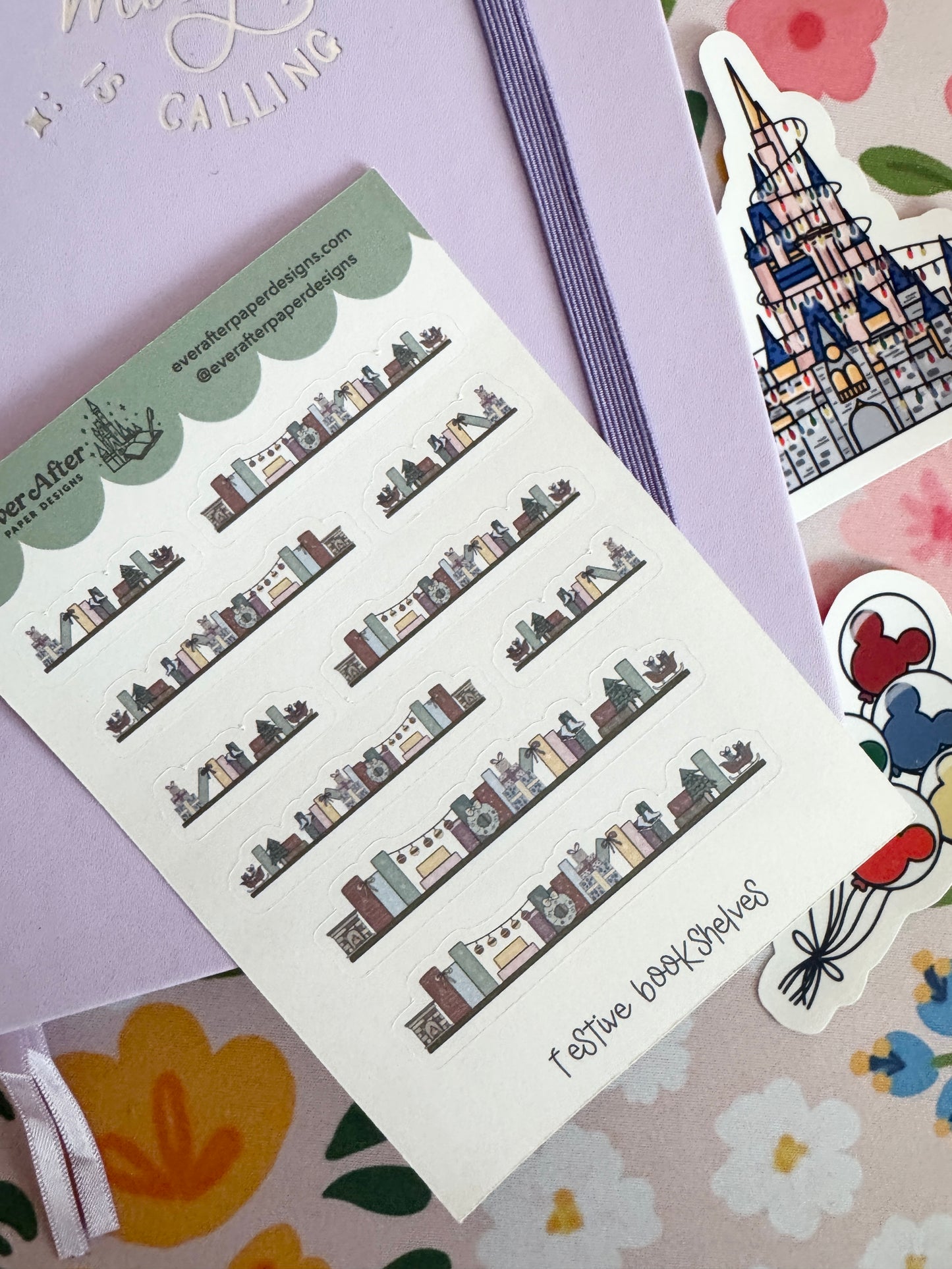 Festive Bookshelves Sticker Sheet