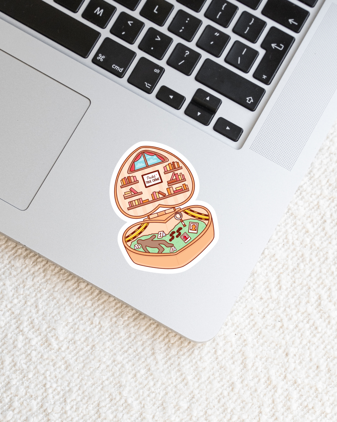 True Crime Book Pocket World Vinyl Sticker