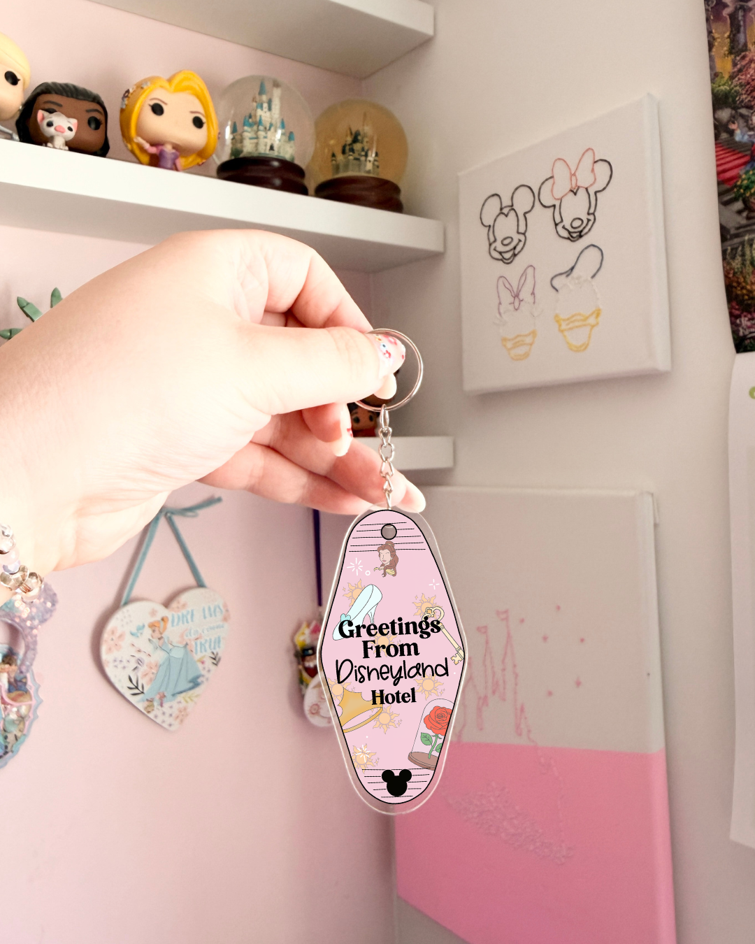 Greetings From Magical Land Hotel Motel Keychains