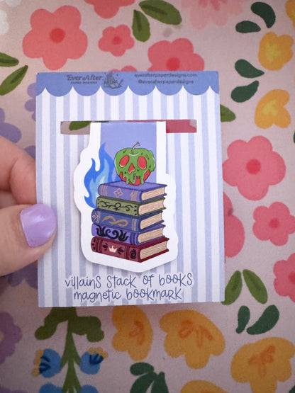 Villains Stack of Books Magnetic Bookmark