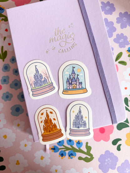 Seasonal Magical Snow Globes Clear Sticker Set