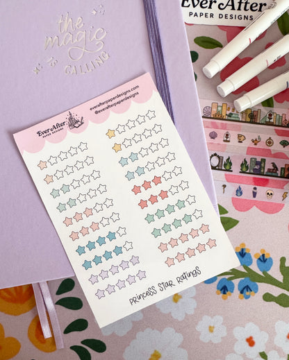 Princess Star Ratings Sticker Sheet