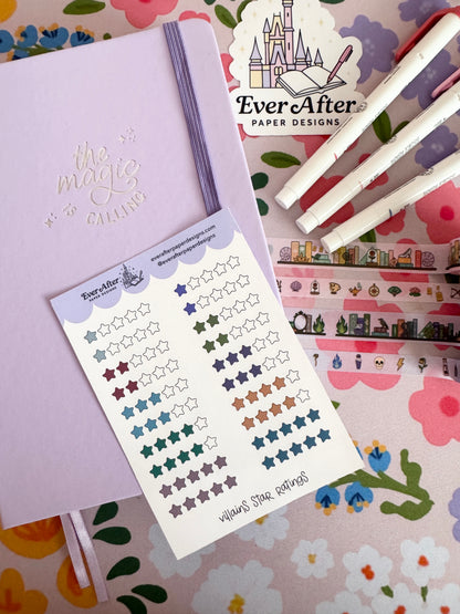 Villains Star Ratings Sticker Sheet