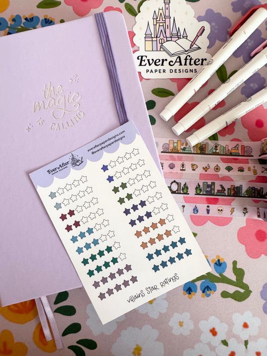 Villains Star Ratings Sticker Sheet
