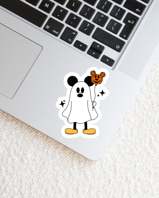 Magical Ghost & Pumpkin Balloon Vinyl Sticker