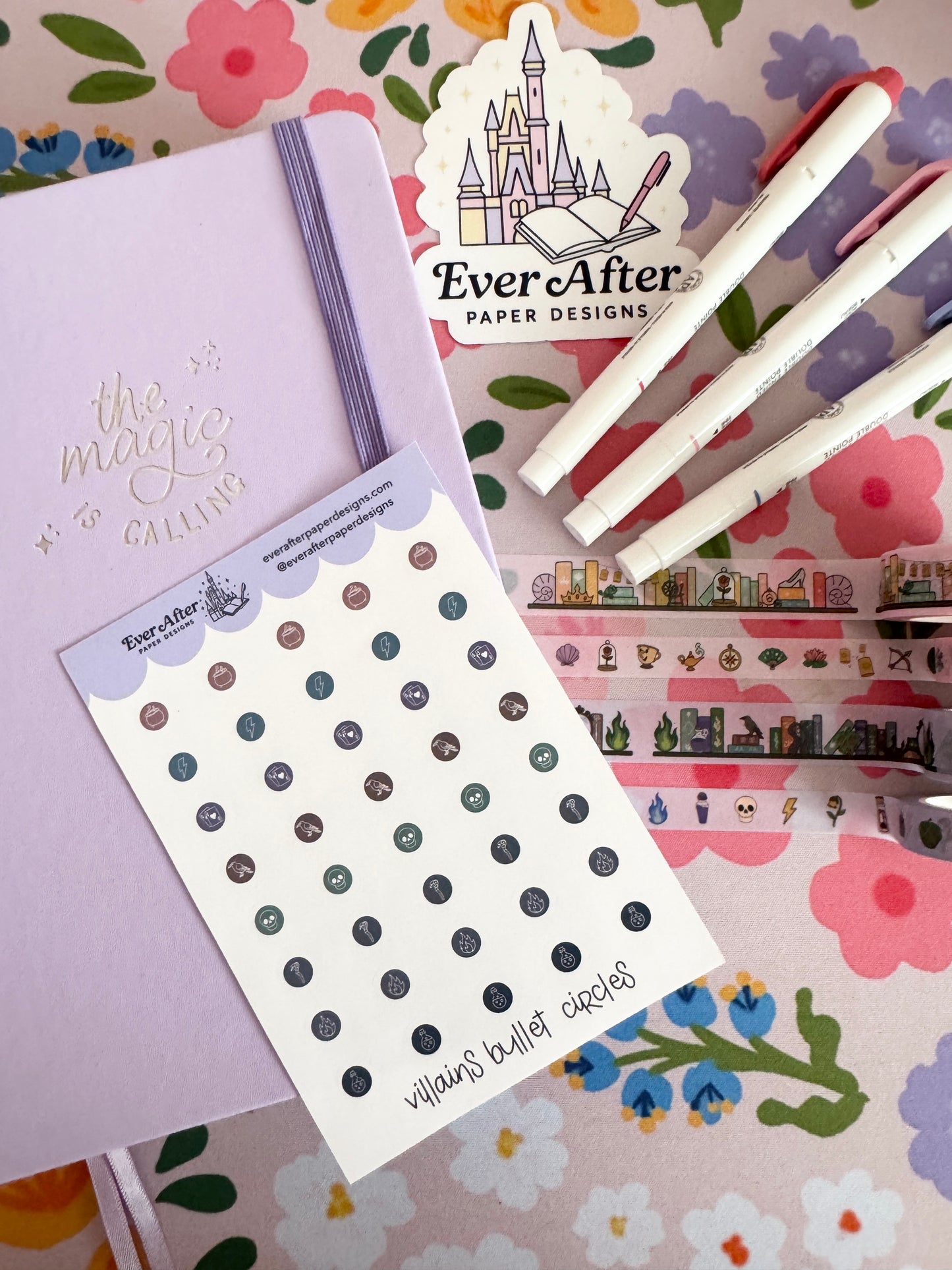 Villains Bullet Circles Sticker Sheet
