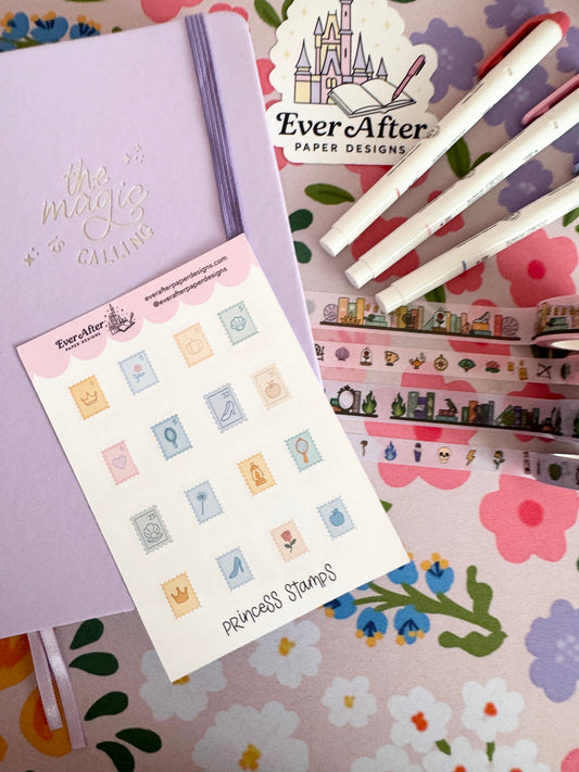 Princess Stamps Sticker Sheet