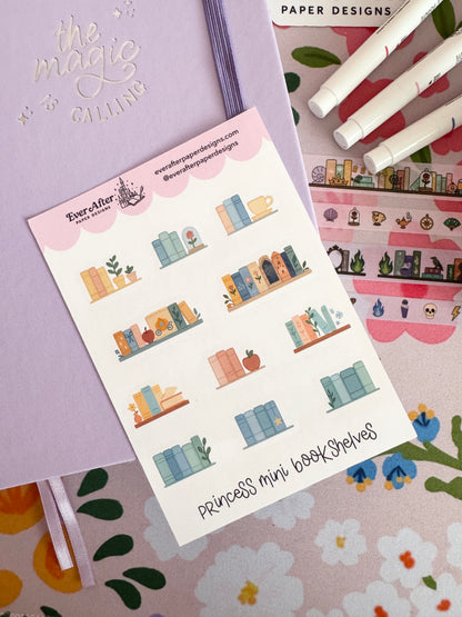 Princess Mini Bookshelves Sticker Sheet