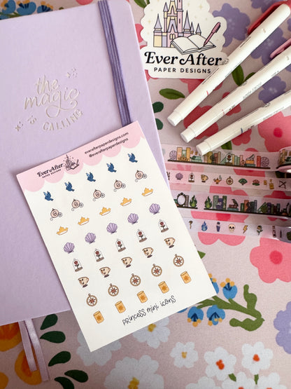 Princess Mini Icons Sticker Sheet