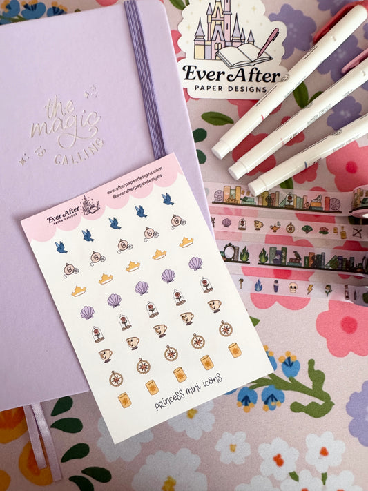 Princess Mini Icons Sticker Sheet