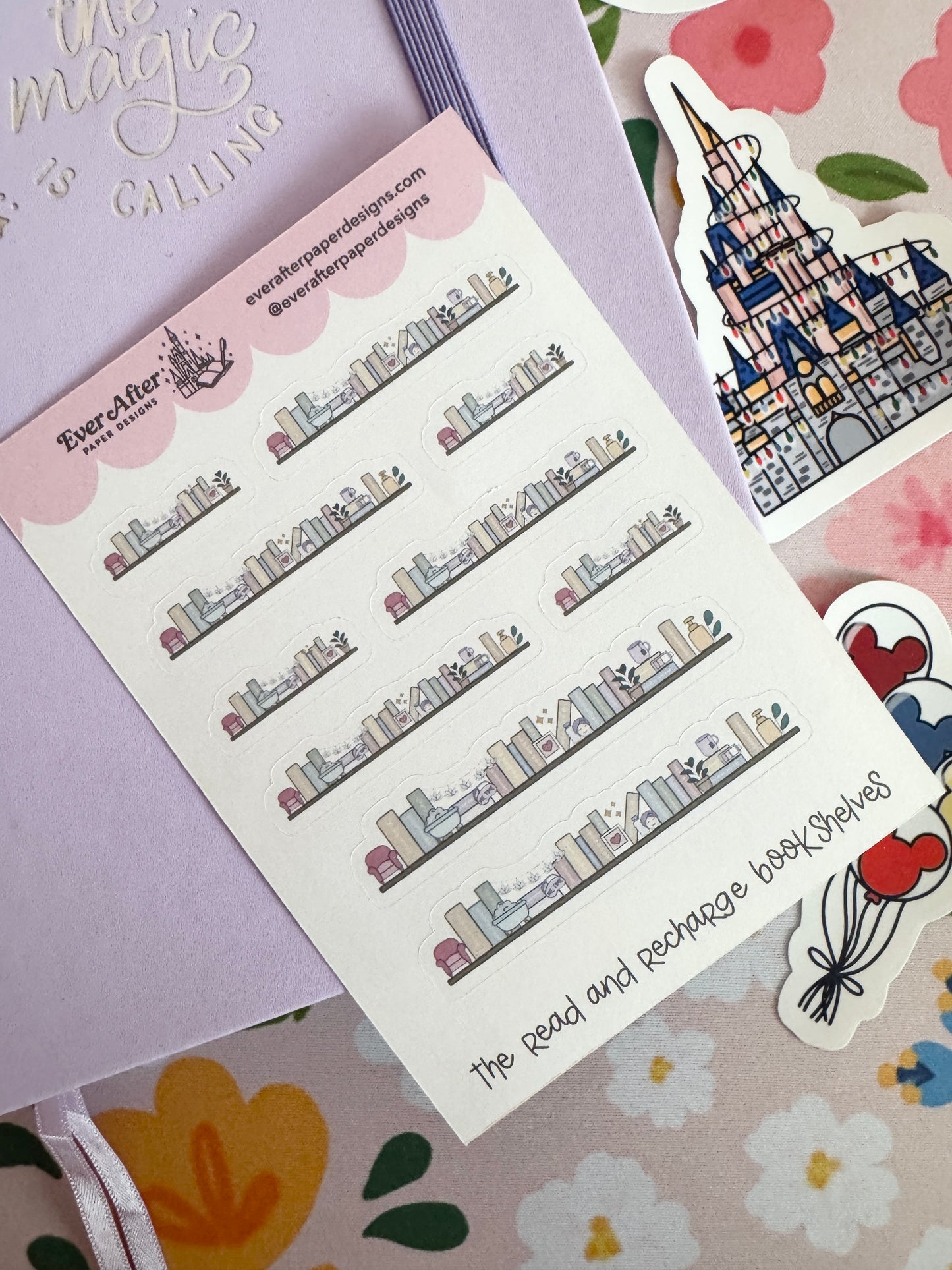 The Read & Recharge Book Club Bookshelves Sticker Sheet